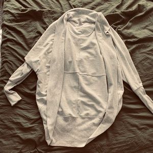 Gray athleisure cardigan